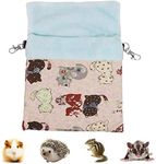 Litewood Sugar Gliders Sleeping Pouch Bag Small Pet Cotton Hanging Warm Comfortable Nest Bed for Small Animals Squirrels Marmosets Rats Hamster (LARGR,Pink Cat)