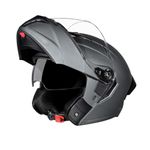 STUDDS Trooper ISI and DOT Certified Matt Finish Flip-up Full Face Helmet for Men and Women with Inner Sun Visor (Matt Gun Grey XL)