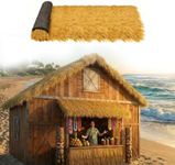 XLX TURF Artificial Thatch Roof for Hawaiian Beach Tiki Party Decorations - Fireproof Wild Mexican Style Artificial Hay Straw Roll Crafts Garden Fence Patio - 20' x 15.74" Duck Blind Grass