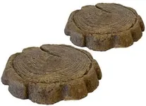 BestNest Athens Small Log Stepping Stones, Espresso, Pack of 2