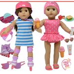 The New York Doll Collection Doll Accessories Fits 18 Inch / 46cm Dolls - Includes Roller Skates and Bathing Suit Swim Set for Fashion Girl Dolls - Doll Clothing and Many More Accessories