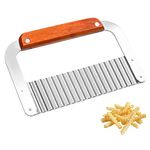 Crinkle Cutter, Wavy Knife Crinkle Chopper Cutting Tool Potato Cutter Chopping Knife French Fry Slicer Stainless Steel Blade Slicers