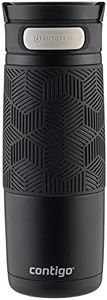 Contigo Transit Autoseal Travel Mug, Stainless Steel Thermal Mug, Vacuum Flask, Leakproof Tumbler, Coffee Mug with BPA Free Easy-Clean Lid, Matte Black, 470 ml