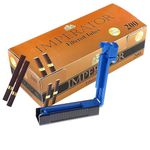 ROYAL SWAG Roll Your Own Kit - Single Cigarette Tube Injector Manual Hand Maker Cigarette Machine With Premium Blue King Size 84 mm Filter Empty Cigarettes Tubes 200 Pc | Cigarette Accessories Kit