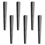 6 Pieces Taper Comb Black Carbon Fiber Comb Heat Resistant Barber Comb Salon Hairdressing Comb Styling Comb Fine and Wide Tooth Comb Tapered Comb for Men and Women All Hair Types