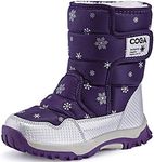 JACKSHIBO Girls Boys Outdoor Waterproof Winter Snow Boots(Toddler/Little Kid/Big Kid) Purple Size: 10 Toddler