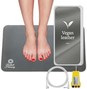 Radiant Harmony Grey Grounding Mat - Premium Vegan Leather Earthing Mat Grounding Pad - Comfortable Grounding Mat for Bed, Desk or Yoga