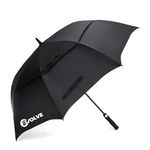 Evolve Large Golf Umbrella | 1 touch Automatic Open | Large Oversize Double Canopy Vented | Windproof & Sun-Proof | 100% Best Waterproof Stick fibreglass Umbrella