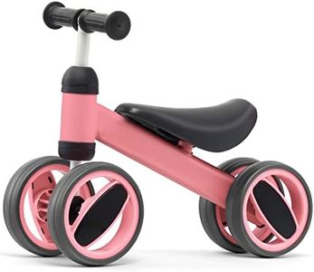 COSTWAY Baby Balance Bike, 4 Wheels Toddler Ride On Toys, No Pedal Infant Walker Training Bicycle for Boys & Girls (Pink)