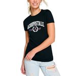 AEROPOSTALE Women's Collegiate Short Sleeve Graphic Tee, Dark Black, L