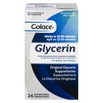 Colace Glycerin Suppositories - Adult | Gentle Fast Acting Relief of Occasional Constipation | 24 Count