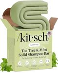 Kitsch Clarifying Tea Tree & Mint Shampoo Bar 91g - Tea Tree Shampoo for Build-Up Removal - Hair Shampoo Bar for Scalp & Oil Control - Vegan Hair Care