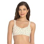 Amante Double Layered Cups Non-Wired Full Coverage Seamless Supima Cotton, Extended Front Straps Magic Shaper Super Support Bra - BRA78501 (White) (34B)