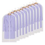 AYSUM 10Pack Dress Bags Clothes Covers Long with Zip 60 x 140cm, Breathable Garment Bags Covers, Dust-proof Moth-Proof Clothes Protector Bags, Hanging Clothes Storage Bag for Wardrobe Storage