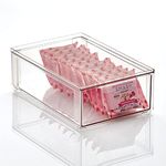 mDesign Plastic Stackable Closet Storage Box with Pull-Out Drawer - Container for Organizing Men's and Women's Shoes, Sandals, Wedges, Flats, Heels, and Accessories - Clear