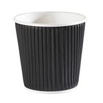 We Can Source It Ltd - 100 x Black 4oz Ripple 3 Ply Insulated Paper Cups for Tea Coffee Espresso Hot Drinks - Fully Recyclable When Sent to The Correct UK Based Recycling Centres!