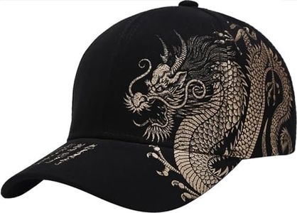 Malaxlx Gorra de béisbol de moda para hombre y mujer, ajustable, con correa trasera, sombrero de papá, visera deportiva, Dragón, talla única