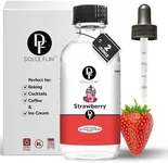 Dolce Flav Strawberry Extract - 2 Ounce Water-Soluble Multipurpose Flavoring Ideal for Baked Goods, Beverages, Coffee, Desserts & Ice Cream - Strawberry Essence Perfect for Weight Management