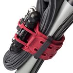 Bike Frame Carrier Utility Strap for Tools and Inner Tubes, Stwap by Delta Cycle - Oversized Strap Design Hold All Bike Tire Tube Sizes up to 29 inches, Integrated Hook & Loop Storage Fasteners, Red