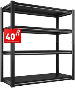 Raybee Garage Shelving, Heavy Duty Shelving,Metal Garage Shelves for Storage, Adjustable 4 Tier Metal Shelving Unit, Industrial Shelving Rack Utility Shelf, 39.4" L x 19" W x 57" H