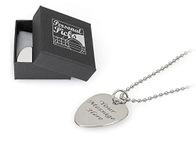 EIO Gifts Personalised Plectrum Ballchain Necklace - Engraved with Your Custom Text