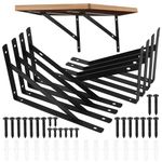 8 Pieces Shelf Brackets Heavy Duty, Wall Mounted Triangle Shelving Brackets, 90 Degree Right Angle Shelf Supporters Brace Brackets, for Living Room Bedroom (250x160mm/9.84x6.29 inch)