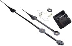 Long Hands Clock Movement Mechanism Replacement Kit Silent Quartz for Large Wall Clocks 50-60cm DIY Repair(Black 2)