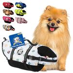 Paws Aboard Dog Life Jacket, Fashionable Dog Life Vest for Swimming and Boating - Nautical Dog