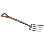 Draper DRA14301 Carbon Steel Garden Fork with Ash Handle, Black