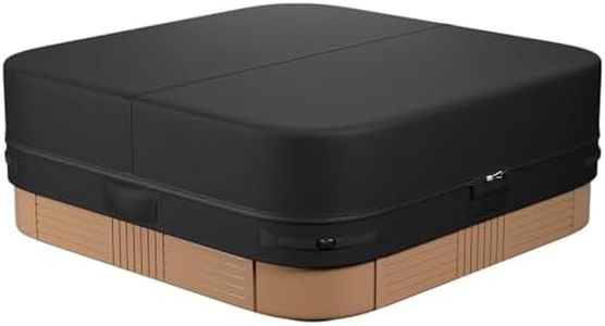 Square Heavy Duty Oxford Fabric Spa Cover - 85 x 85 inch UV Weatherproof Protection for Outdoor Hot Tub - Black