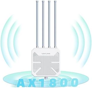 Outdoor WiFi 6 Extender Mesh Router, WAVLINK AX1800 Long Range WiFi Extender Wireless Access Point with 1000Mbps WAN/LAN Ports, PoE, Dual Band 2.4GHz/5.8GHz, 4x8dBi High-gain Antenna, Waterproof