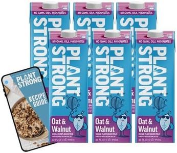 PLANTSTRONG MILK Oat & Walnut – Whole Plant-Based Milk, Fortified with Calcium, B12 & D3, No Gums or Oils, Non-GMO Project Verified, Gluten Free, Vegan (6-Pack (32 Fl Oz Each)) + Recipe Guide