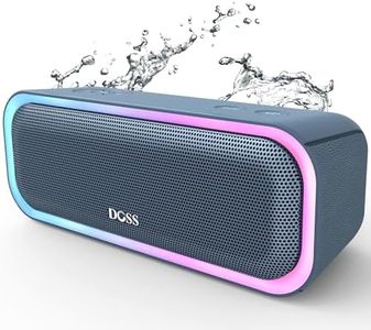 DOSS SoundBox Pro Bluetooth Speaker with 20W Stereo Sound, Active Extra Bass, IPX6 Waterproof, Bluetooth 5.0, TWS Pairing, Multi-Colors Lights, 20 Hrs Playtime, Portable Speaker for Beach, Outdoor