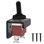 RVBOATPAT Waterproof Toggle Switch 12V with Mounting Bracket SPST ON/Off 30A 12 Volt Covered Toggle Switch Panel Mount for Marine Boat Car Automotive