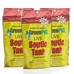 Green Pig 54A Live Septic Tank Treatment 3-Year Supply Ultimate Solution in Preventing Expensive Backups, Clogs, or Drain Field Failures with 12-Easy Drop-in and Flush Packets, Supply-12 Count