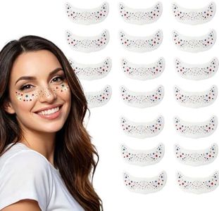4th of July Face Glitter Stickers, Red White Blue Stars and Dots Decals, Water-Resistant Temporary Face Stickers for Patriotic Celebrations Parades (18 PCS)