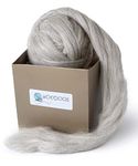 Kondoos Natural Wool roving, 8 OZ. Best Wool for Needle Felting, handcrafts and Spinning. Natural Blend Colours, un-Dyed. (Sand, 8 oz)