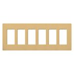 Lutron SC-6-GS Satin Colors 6-Gang Wallplate, Goldstone