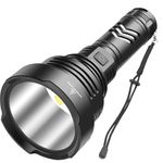 WholeFire LED Torch 100000 Lumens High Power Super Bright Powerful Flashlight, USB Rechargeable 5 Modes Tactical Police Military Torch Light Outdoor Searchlight with Rechargeable Battery