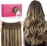 WENNALIFE Wire Hair Extensions (Increase 50% Lifespan) Real Human Hair 12 inch 70g Balayage Chocolate Brown to Honey Blonde Remy Wire Hair Extensions Invisible Transparent Real Hair Extensions