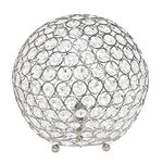 Elegant Designs LT1067-CHR Elipse 10 Inch Crystal Ball Sequin Table Lamp, Chrome