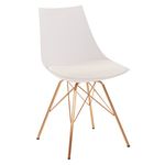 AVE SIX Oakley Faux Leather Task Chair with Gold Chrome Base, White