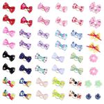 RIMOBUL Yorkie Pet Hair Bows Rubber Bands - Pack of 50