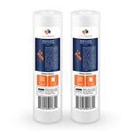 Aquaboon Sediment Water Filters Replacement Cartridges | 1 Micron Water Filter 10x2.5 inch RO Filter for Under Sink & Countertop Water Filter System Compatible with GE FXHTC, Aqua Pure AP110, 2 Pack