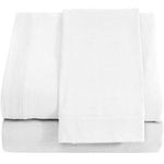 Twin Extra Long 100% Cotton jersey Sheet Set - Soft and Comfy - By Crescent Bedding White Twin XL