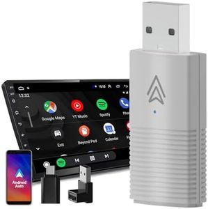 Android Auto Wireless Adapter, Mini Android Auto Wireless Adapter for Car from 2016 & Android 11+, Converts Wired to Wireless Android Auto Car Adapter Dongle, Plug & Play, Online Update