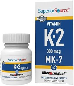 Superior Source Vitamin K2 MK-7 (Menaquinone-7), 300 mcg, Quick Dissolve MicroLignual Tablets, 60 Count, Healthy Bones and Arteries, Immune & Cardiovascular Support, Assists Protein Synthesis, Non-GMO