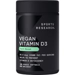 Sports Research Vegan Vitamin D3 2500iu (25mcg) with Coconut Oil - Vitamin D for Immune & Bone Support - Non-GMO Verified, Gluten & Soy Free (180 Liquid Softgels)