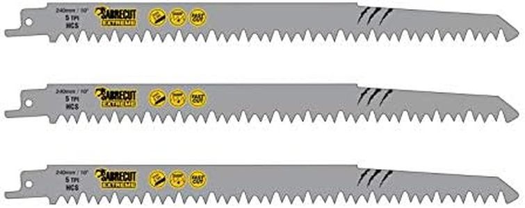 3 x SabreCut SCRS1531L_3 240 mm 5 TPI S1531L Lames de scie sabre à coupe très rapide compatibles avec Bosch Dewalt Makita et bien d'autres