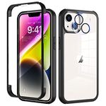 seacosmo iPhone 14 Plus Case, [9H Tempered Glass Screen Protector+Camera Lens Protector] Full Body Clear Bumper iPhone 14 Plus Phone Case Rugged Shockproof Protective Case for iPhone 14 Plus 6.7''